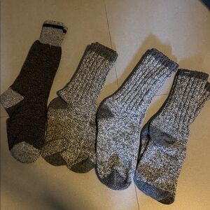 Men's Assorted Wool Socks - Gray and Black